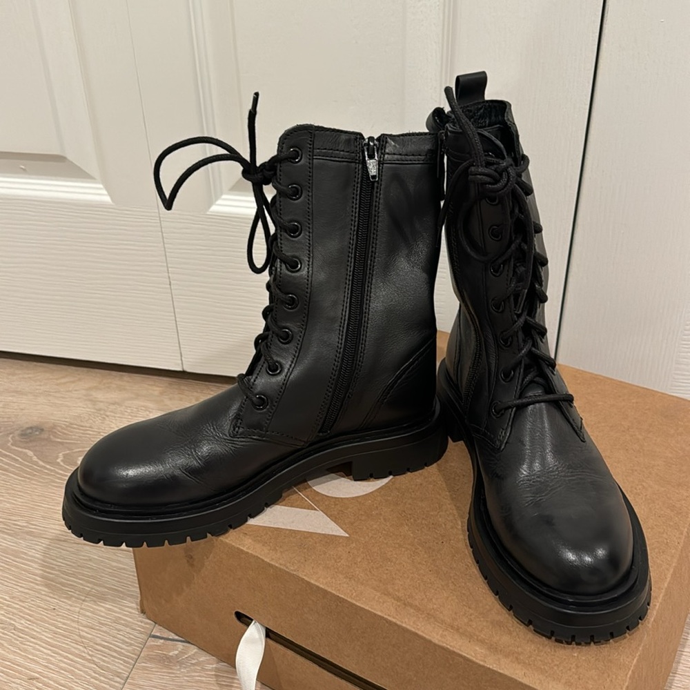 Zara Kids Black Combat Boots - Picture 4 of 4